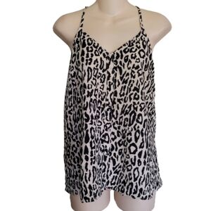 NOBO Leopard Print Spaghetti Strap Racerback Blouse Top Size Junior's XL